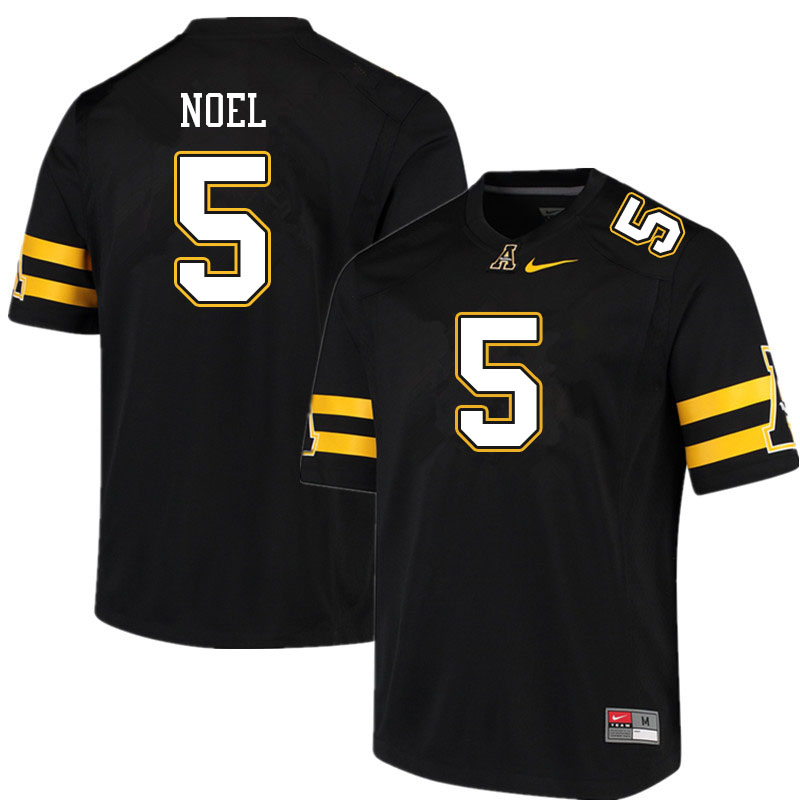 Men #5 Nate Noel Appalachian State Mountaineers College Football Jerseys Sale-Black